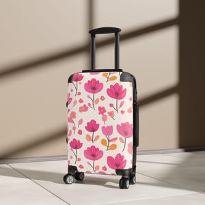 Pink Floral Pattern Suitcase - Stylish Travel Luggage for Adventurers