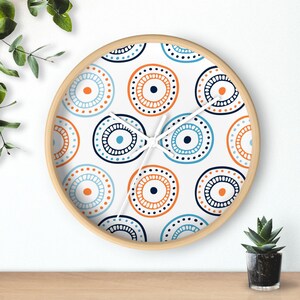 Boho Style Wall Clock with Geometric Pattern