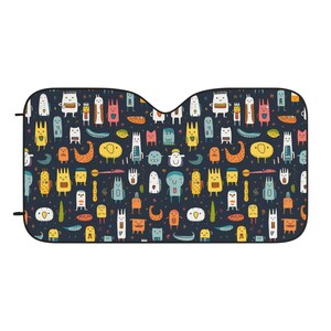Colourful Cartoon Figures Car Sun Shade