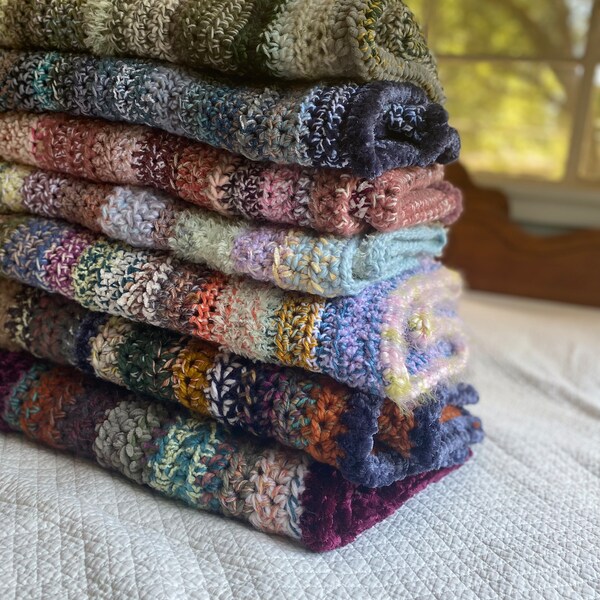 Jeté de couverture au crochet coloré fait main