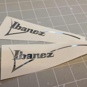 2 stickers autocollants logo poupée Ibanez