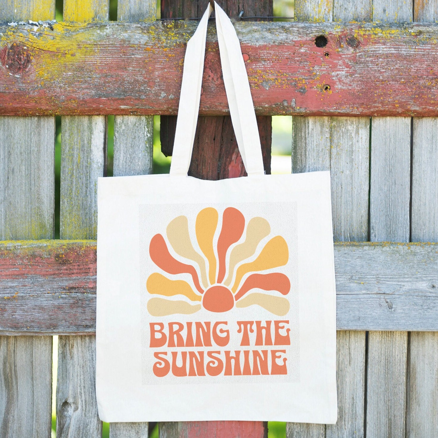Sun Smile Pattern Print Leather Tote Bag