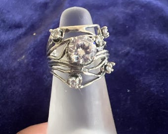 Sterling Silber 925 Zirkonia Gr. 7,5 Damenring 7,6g atemberaubend