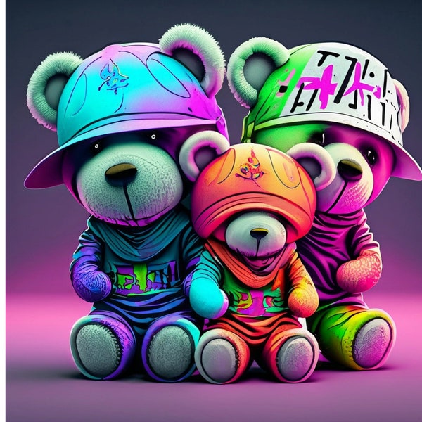 Hip Hop Hipster teddy bear crew Png file