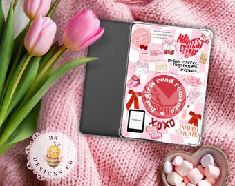 Inserto para Kindle de chicas calientes que leen romance / Inserto para lector electrónico de libros / De enemigos a amantes rosa / Inserto para estuche de lector electrónico / Regalo para amantes de los libros