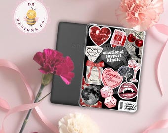 Inserto para Kindle con estética en negro y rojo / Inserto para lector electrónico de libros / Inserto para lector de romance oscuro / Inserto para funda de lector electrónico / Regalo para amantes de los libros