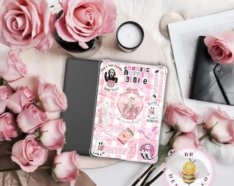 Kindle-inzetstuk Pink Ghost | Bookish-ereader-inzetstuk | Scream Ghostface Spookachtig Halloween | Inzet ereaderetui | Boekachtig cadeau voor boekenliefhebber