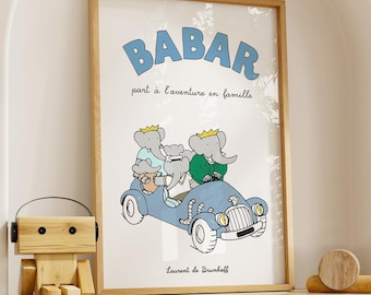 Babar En Avion Poster by Jean De Brunhoff A3 - Etsy