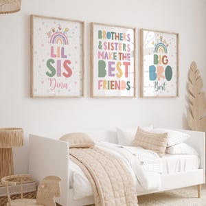Brother and Sister Make Best Friends Prints, Sibling Prints, Shared Bedroom, Big Sis Lil Bro, Big Bro Lil Sis, Girls Bedroom, Boys Bedroom