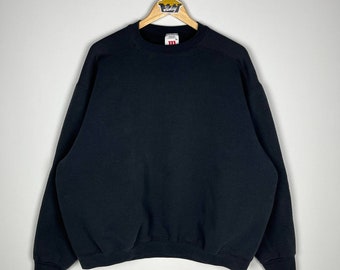 Vintage 90s Wilson Faded Blank Black Sweatshirt XXL