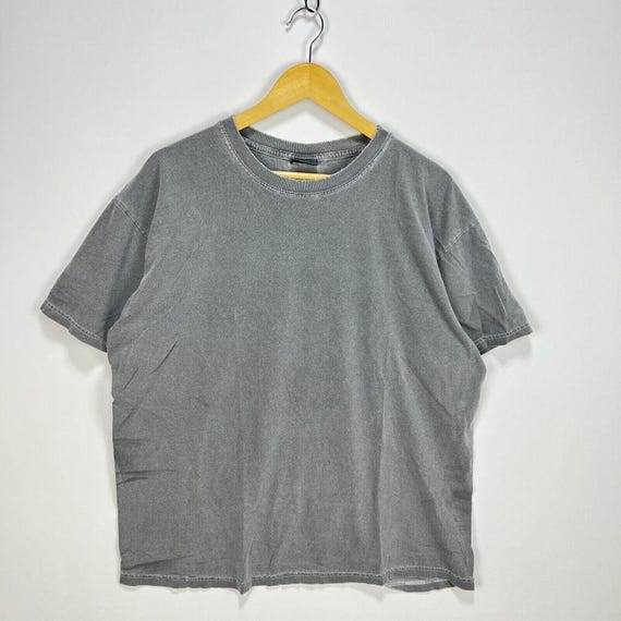 Vintage 90s Sun Faded Blank Gray T Shirt XL