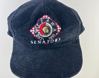 Vintage 90s Ottawa Senators Corduroy Snapback Hat NHL