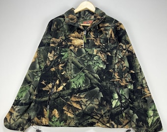 vintage Sweat-shirt en molleton camouflage Real Tree Large