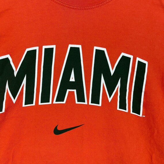 Vintage Y2K Nike Miami Hurricanes Mid Swoosh T Sh… - image 3