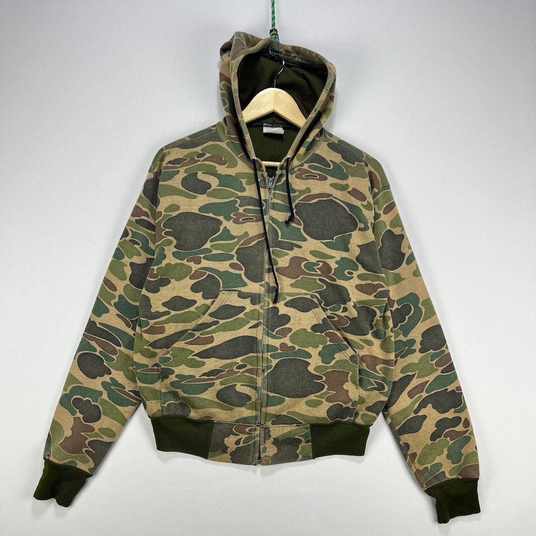 Vintage camo zip up hoodie