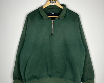 Vintage 90s Faded Blank Green Sweatshirt