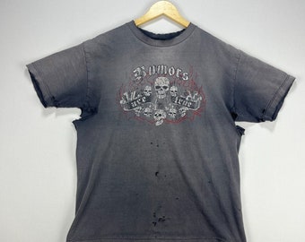 Vintage des années 90 Sun Faded Skull Y2K Choppers Biker T Shirt XL