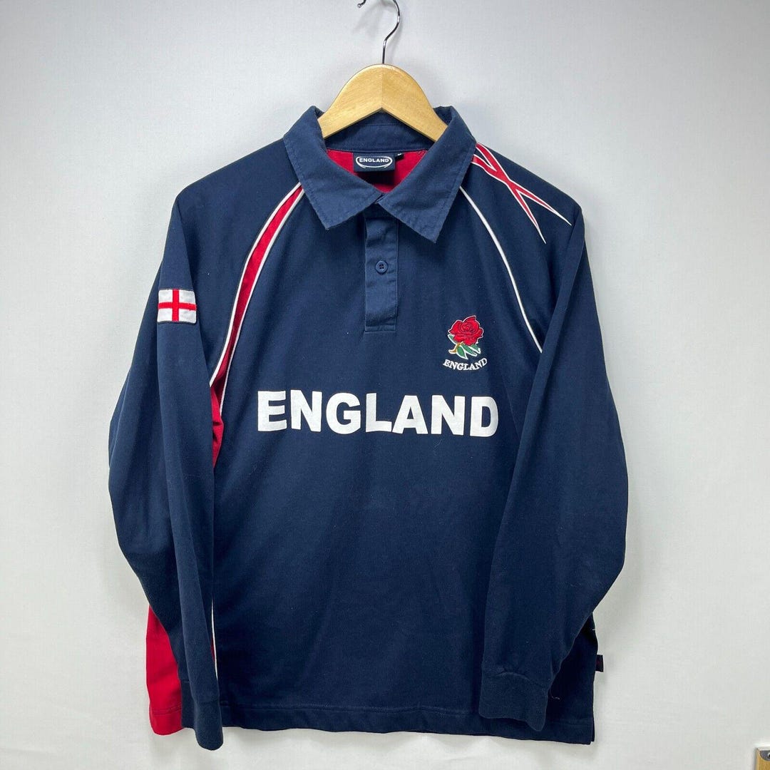 Vintage England Rugby Long Sleeve Shirt Large Polo Etsy