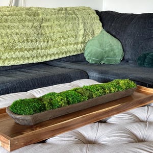 Preserved Moss Centerpiece, 30&quot; Dough Bowl, Housewarming Gift, Home Office Decor, Table Decor, Wooden Bowl