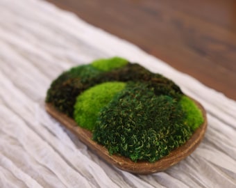 Preserved Moss Dough Bowl Centerpiece | Wedding Table Centerpiece