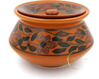Handgemachter Terrakotta Ton Handi Topf: Indische Küchenschüssel