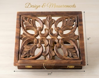 Hand Carved Mango Wood Reading Stand - Made in India