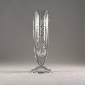 Crystal vase, cut star motif.