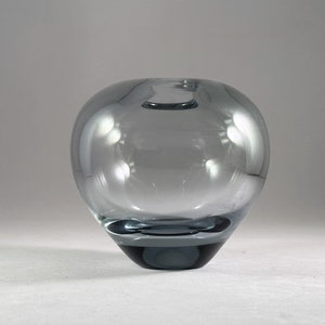 Gray-blue crystal vase, Per Lütken for Holmgaard, Denmark, 1960s