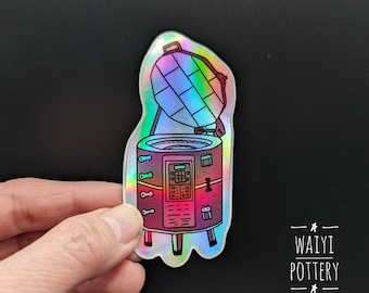 Holographic Skutt Kiln Stickers, Pottery Kiln Sticker, Potters Gift Idea, Laptop Sticker, Vinyl Sticker
