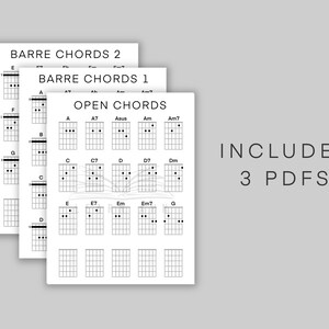Guitar Chord Chart Printable Download, Printable PDF, Beginner Guitar ...