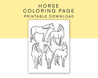 Horse Coloring Page, Printable Coloring for Kids, PDF Printable Coloring Worksheet, Equestrian Coloring Sheet, Pony Coloring for Any Age