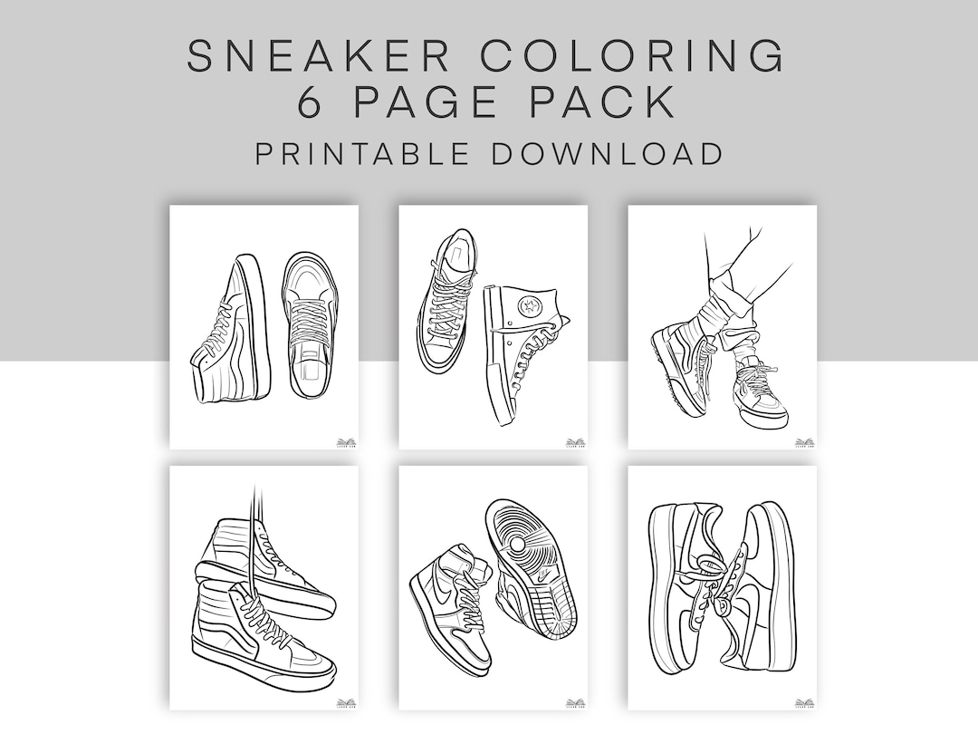 Sneaker Coloring Pages, Printable Shoe Art, Sneakerhead Coloring, Vans ...