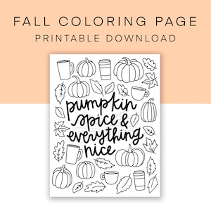 Fall Printable Coloring Page, Autumn Leaves Activity Sheet, Harvest Worksheet Download ...