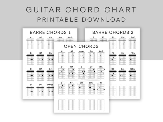 Printable Acoustic Guitar Chord Chart Printable Acoustic Guitar Chord Chart