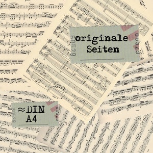 Helle Vintage Notenblätter im Originalen Zustand, Musiknoten auf Papier zum Basteln, Alte Vintage Musikblätter für Junk Journal und Collagen