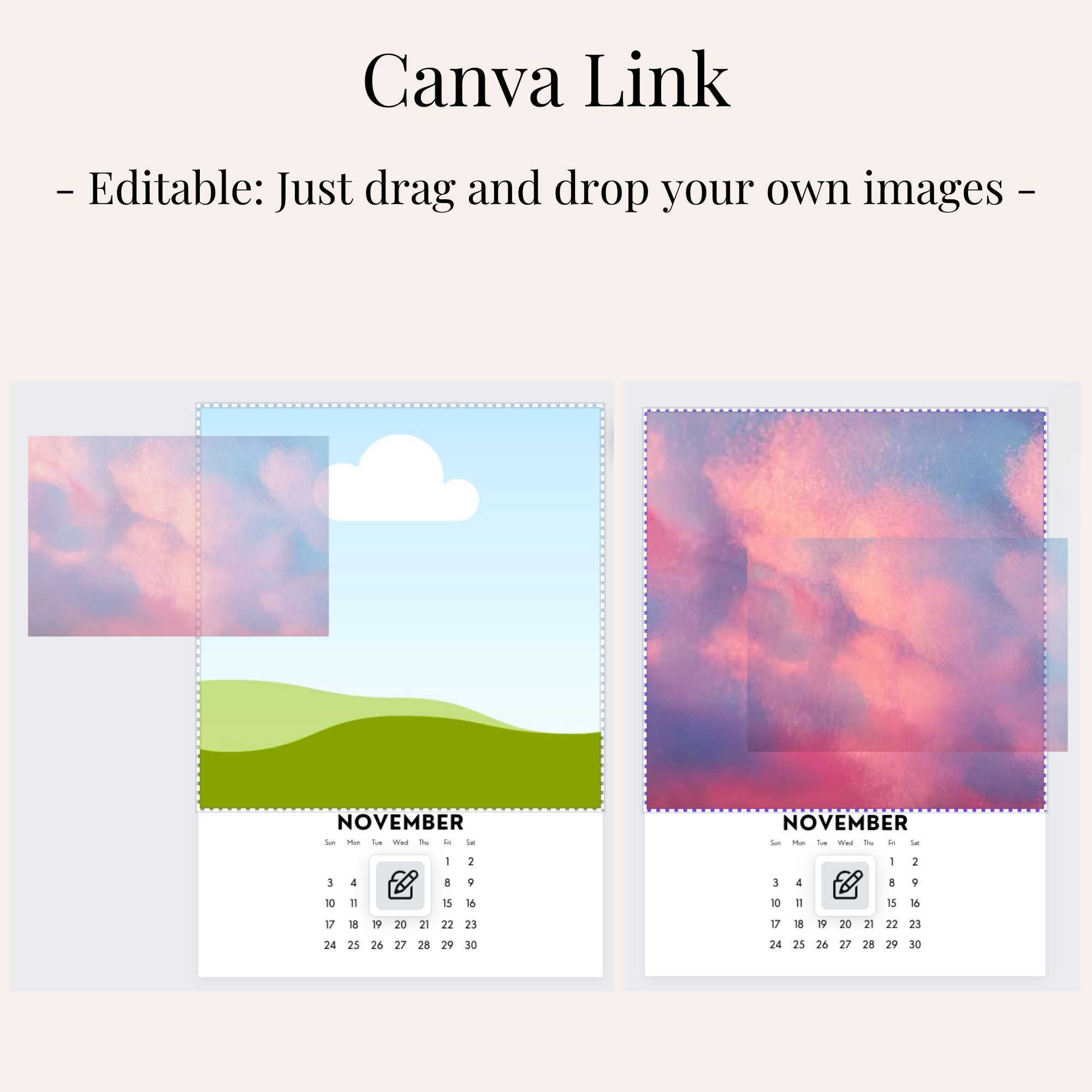 Calendar 2024 Canva Template in 3 Different Designs for A4 Formats in  Portrait Format, Digital Product: Canva Template Immediately Editable - Etsy