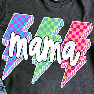 Blitz kariert Mama Png, Neon Blitz Mama Png, Retro Mama Png, Mama Shirt Png, Neon Mama Png, Rock Mama, Grunge