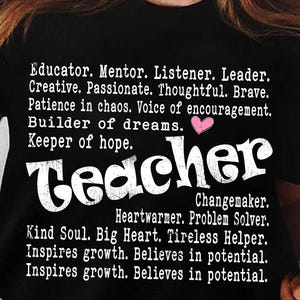 Teacher Words PNG Coquette Teacher Png, Gift for Teacher Png, Teacher