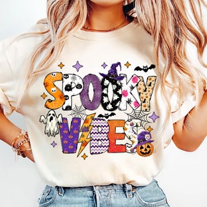 Spooky vibes png,glitter halloween png,Halloween Png,Halloween Sublimation Design,Retro Halloween Png,Halloween Shirt,spooky season png