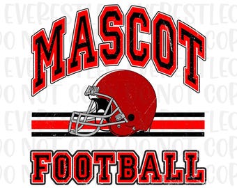 Personalized Mascot PNG Football Custom Your Team, Varsity School Football Team Sublimation, School Name, Digital Download, Custom Design