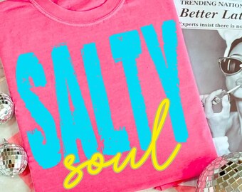 Salty Soul Png Sunshine Png Beach Life PNG Summer PNG Neon Trendy Summer Shirt Design Distressed Beach PNG Lake Pool River Png Sun