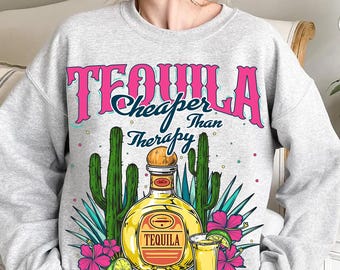 Tequila Cheaper Than Therapy PNG Summertime Png Cinco de Mayo Png Adult Humor Png Drinking Png Funny Summer Png Tequila Cheaper Than Therapy