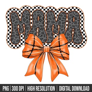 Basketball Mama PNG, GameDay, Glitter PNG, Team Spirit, Game Day, Basketball Bow Design, Trendy, Leopard, Checkered Basketball, Coquette PNG