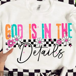 God Is In The Details PNG, Preppy Christian Png, Religious PNG, Trendy Png, Smiley Png, Millennial Png, Coquette jeus Png, Bible Verse Png