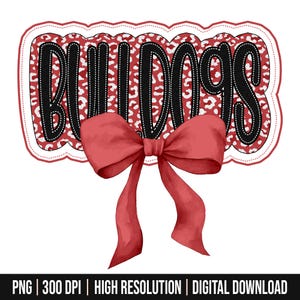 Bulldogs Typography Mascot Coquette Bow Design, Leopard Bulldog Mascot PNG, Bulldogs Mama Shirt Design, Bulldogs Fan, Bulldogs Mascot