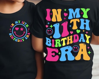 In My 11th Birthday Era Png, Groovy 11 Year Old Birthday Png, Bday Party, Girl Birthday Party PNG, Girl Birthday
