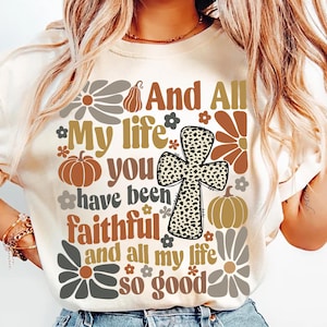 All My Life Faithful Png, boho cross png, Bible Png, Bible Verse Png Design, Bible Jesus Design, Religious Png, Fall Coquette Png