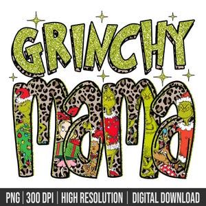 Grinchy Mama Png, Retro Mama Christmas png, Christmas Png, Mama Shirt Png, Trendy Christmas, Sublimation Designs, Png Sublimation, green guy