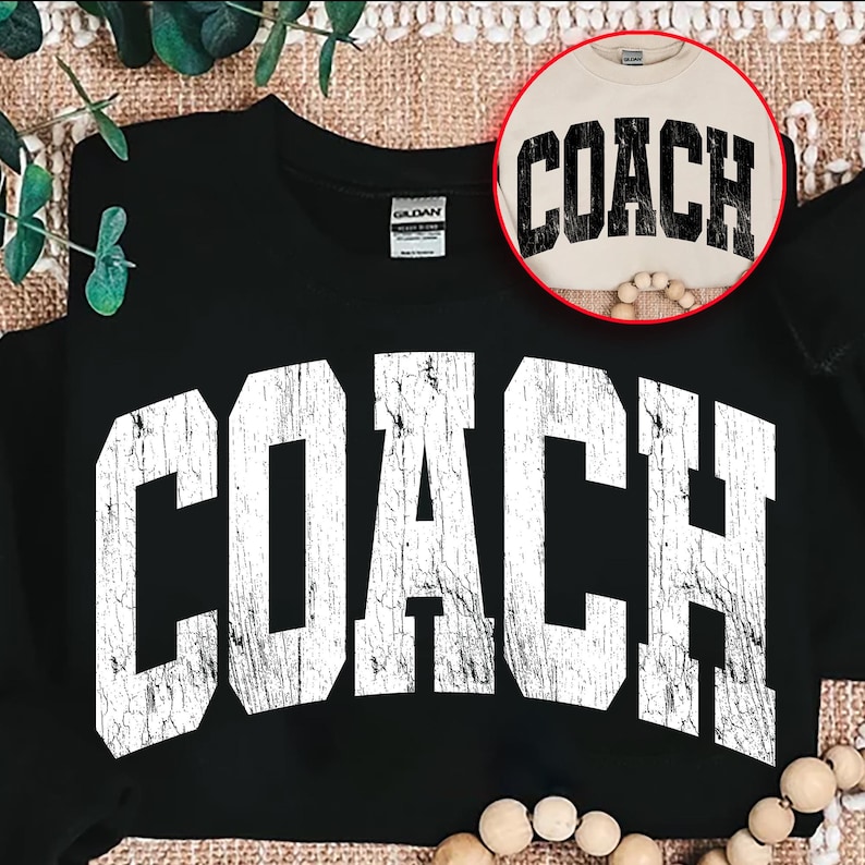 Coach Rj Lettering Design Coach PNG, Coach Retro Typography Distressed PNG, Retro College Text ...