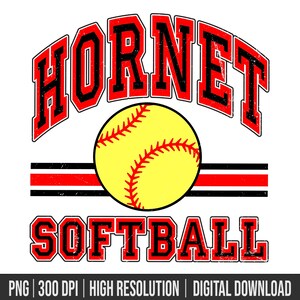 Custom HORNET Mascot Softball Team PNG, Softball Mascot or Your Team Custom Work Png, School, Team, Fall, Sport, Spirit, Softball Team Png